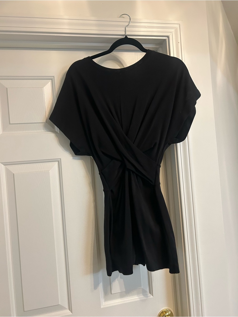 Black Twist-Front Women's Cotton Romper